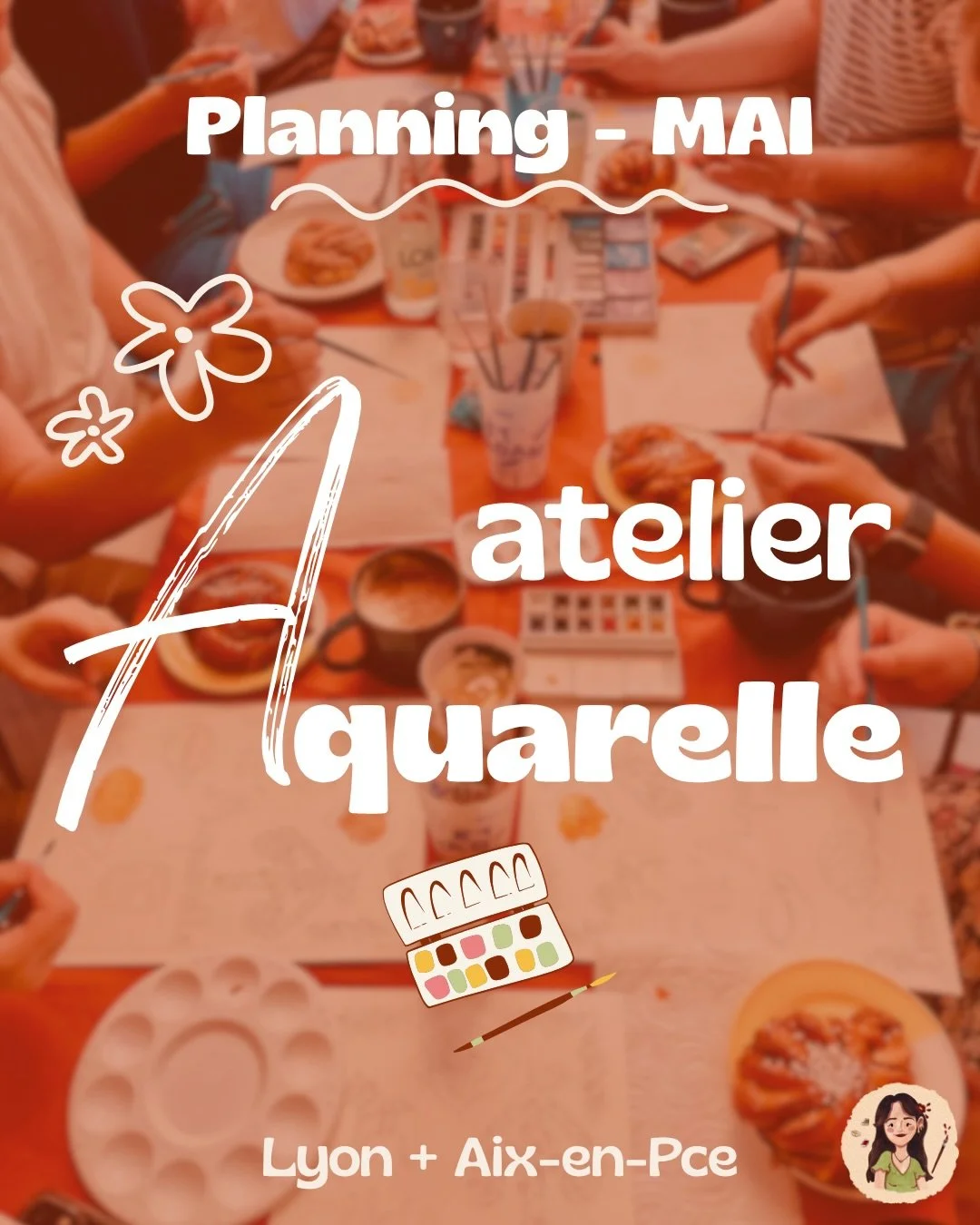 Planning Ateliers aquarelle de Mai ☕️🎨

Je vous pr&eacute;sente les nouveaut&eacute;s ! 🌷

Brunch-Aquarelle : Samedi 9 mai de 9h -11h
📍Bourgoin-Jallieu (38) chez @lepiknik 

Ap&eacute;ro-Aquarelle : Mercredi 13 mai &agrave; 19h30
📍chez @cafe_juli