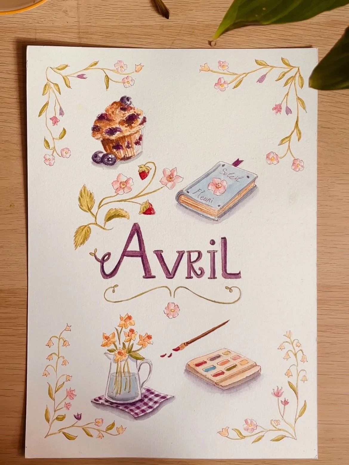 Aquarelle d&rsquo;Avril 🌷🫐🌸

Est-ce que vous aimeriez voir sa version coloriage aquarellable pour pouvoir la peindre chez vous ? 

#aquarelle #ateliercreatif #printemps #illustration #coloriage