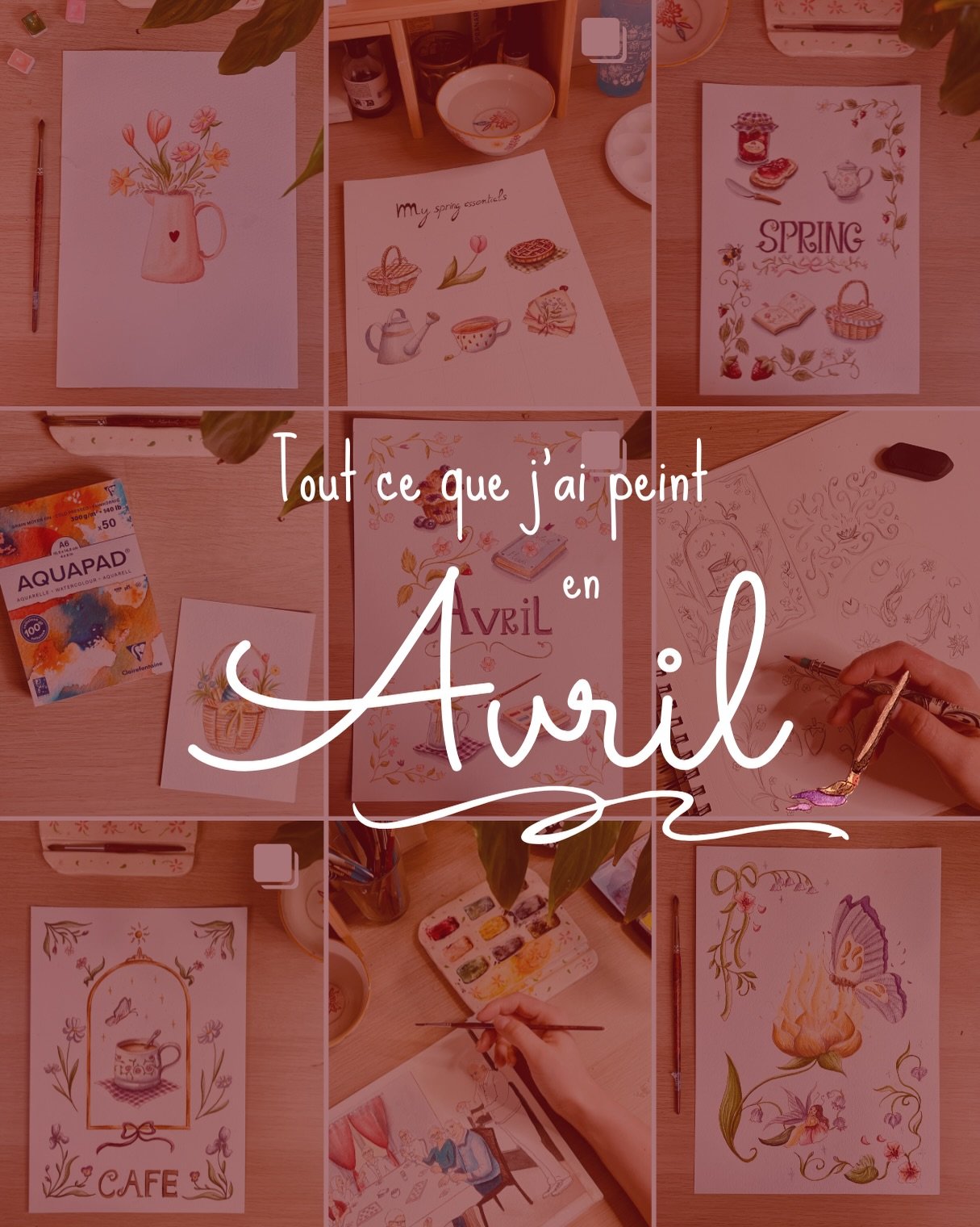 Les aquarelles que j&rsquo;ai peintes en Avril 🌷

Le mois d&rsquo;avril fut bien rempli et le printemps m&rsquo;a tellement inspir&eacute;! 
J&rsquo;ai plein d&rsquo;id&eacute;es de nouvelles illustrations, il faut juste que j&rsquo;arrive &agrave; 