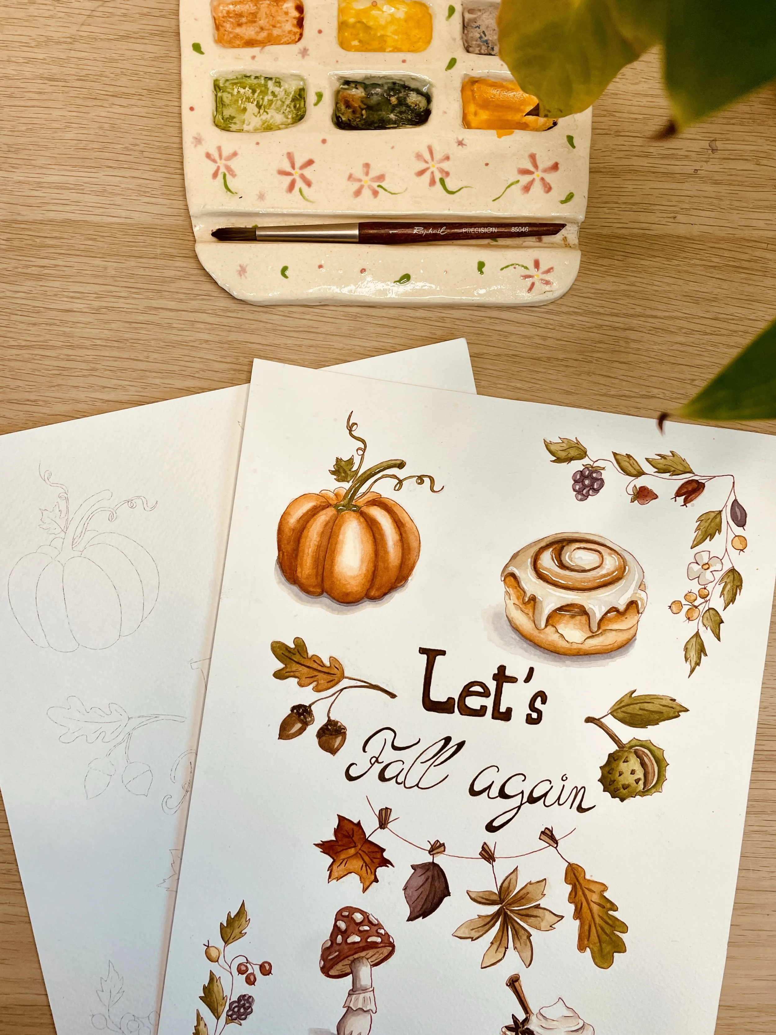 Coloriage Aquarellable - let's fall again