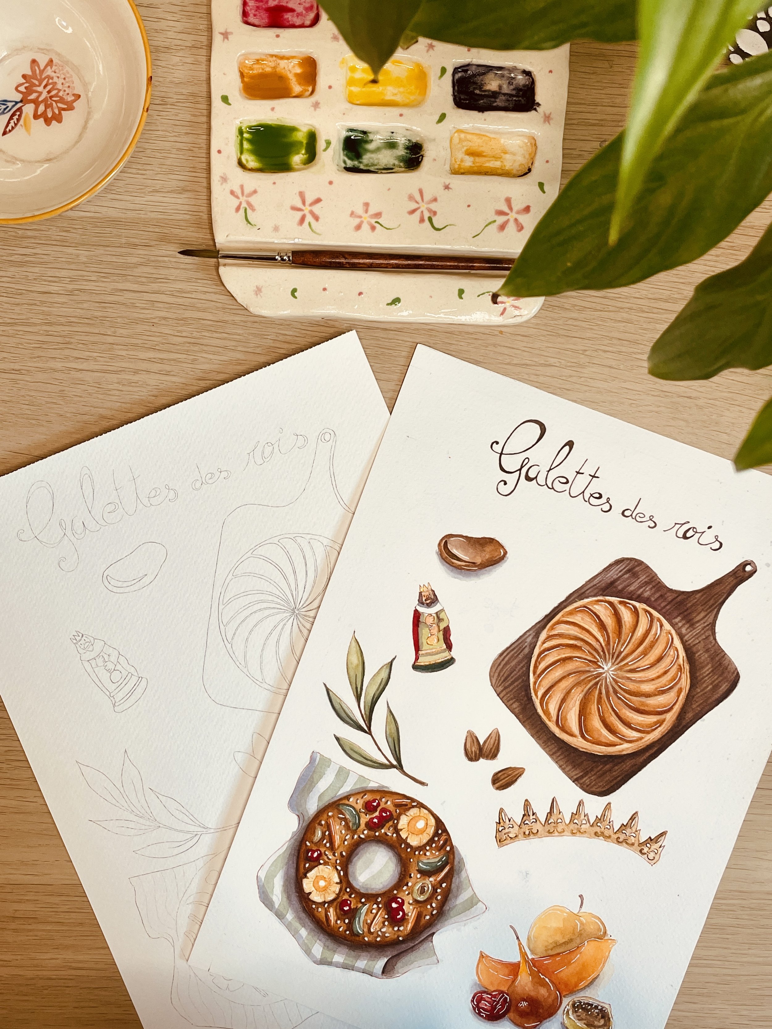 Coloriage Aquarellable - Galette