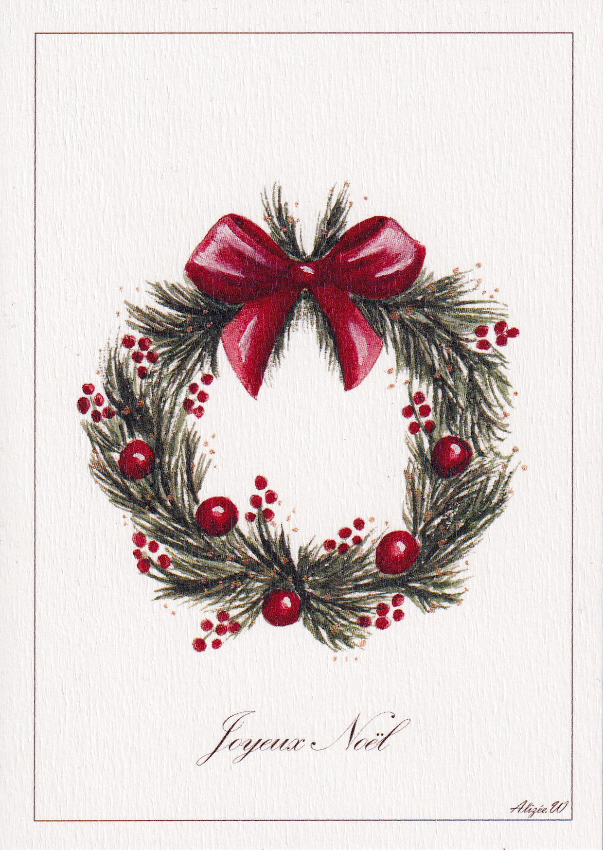 Carte de vœux - Joyeux Noël "Couronne"