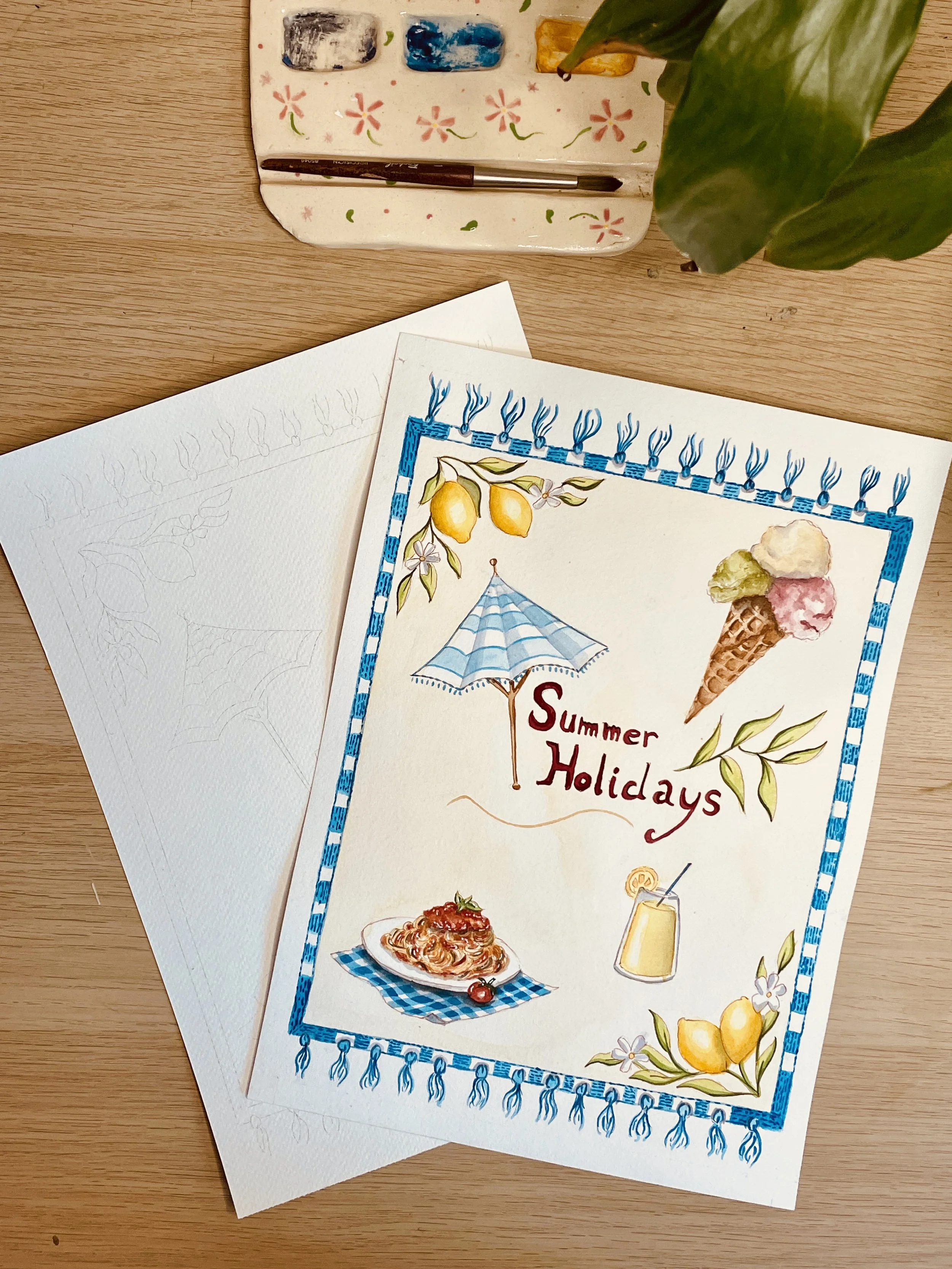 Coloriage Aquarellable - "Summer Holidays"