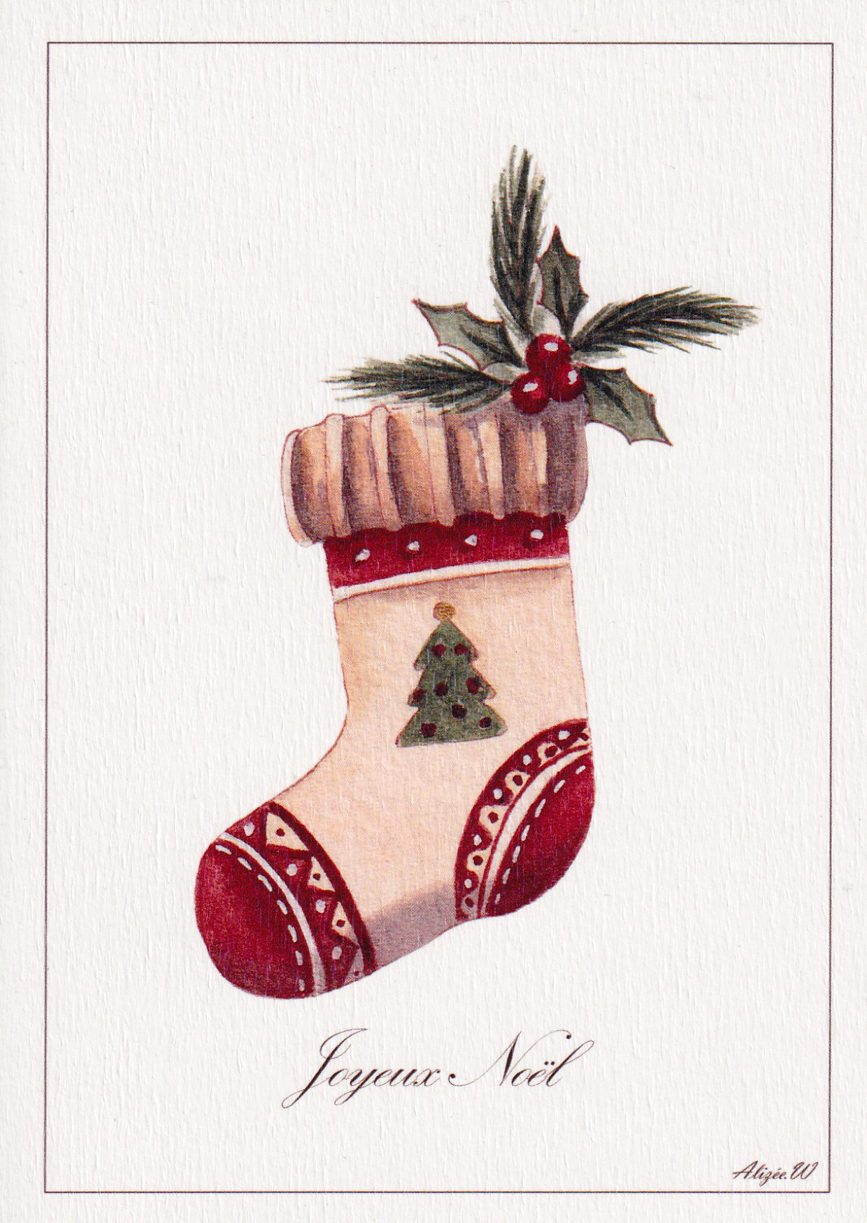 Carte de vœux - Joyeux Noël "Chaussette"