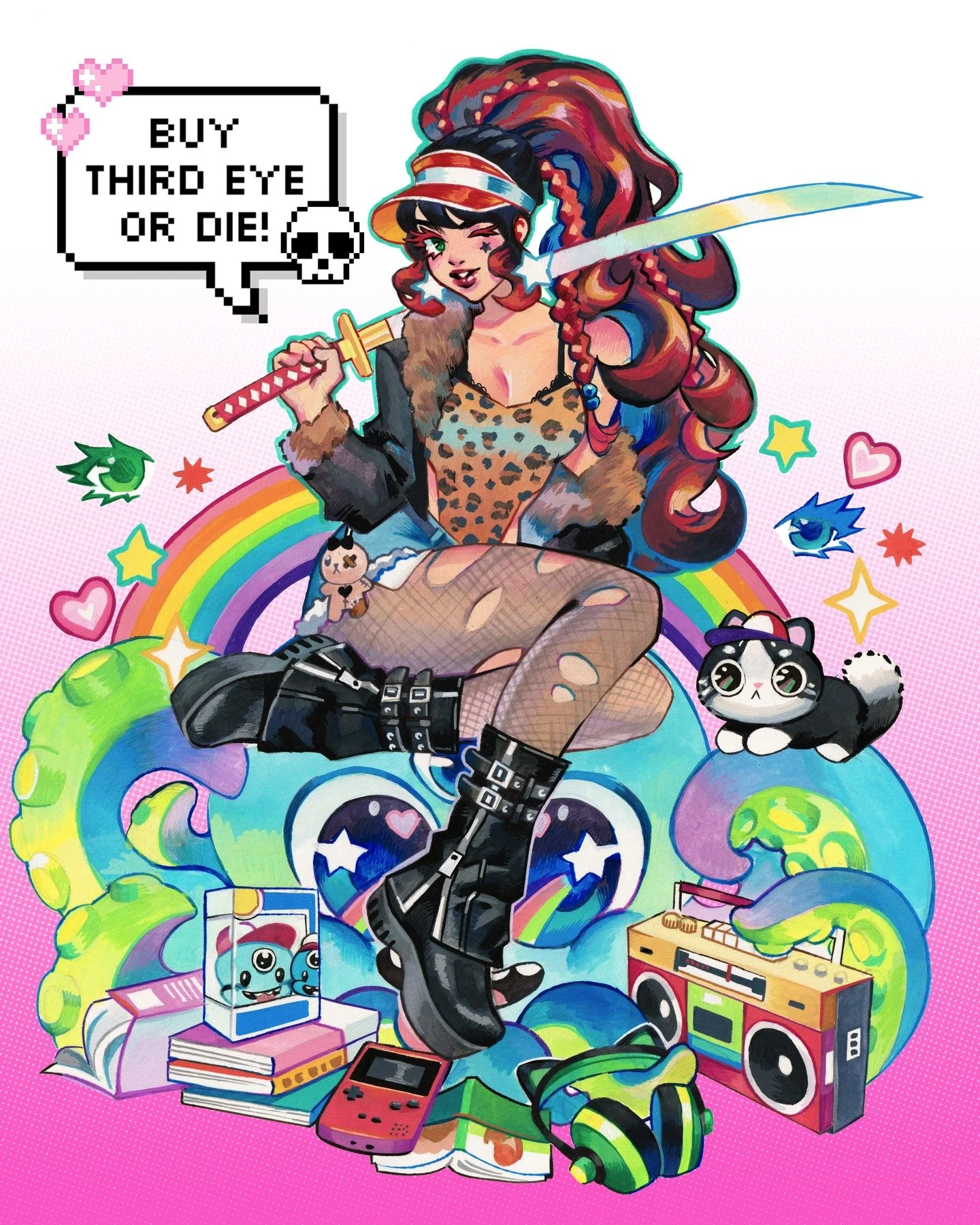 When the cool people at @thirdeyecomics asked me to design a shirt for Third Eye Faithful Day, I knew I just had to do it! ☺️💖 Hope you guys like it too! 💖 Check out their page to find out how to buy the shirt! ☺️

11" x 15 in
gouache and wate