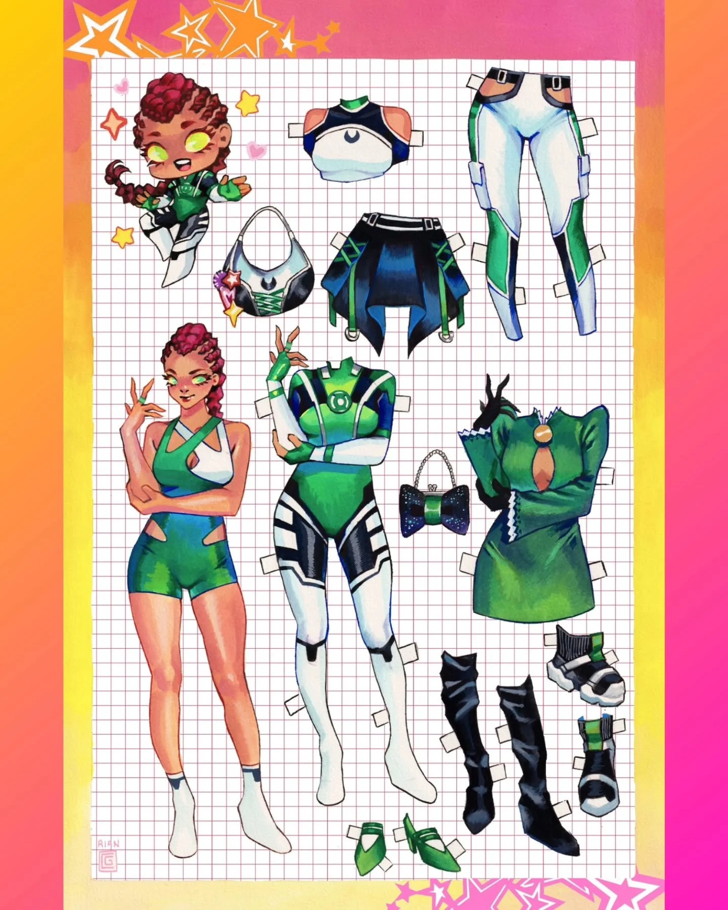 Cover I did for Green Lantern Corps #13 featuring Paperdoll Vexar'u! ☺️💖 Hope you guys like it! 💖 More to come!

11" x 17" in
gouache and watercolors
Original art available! Please email hello@rianbowart.com if interested!
.
.
.
.
.
#art 