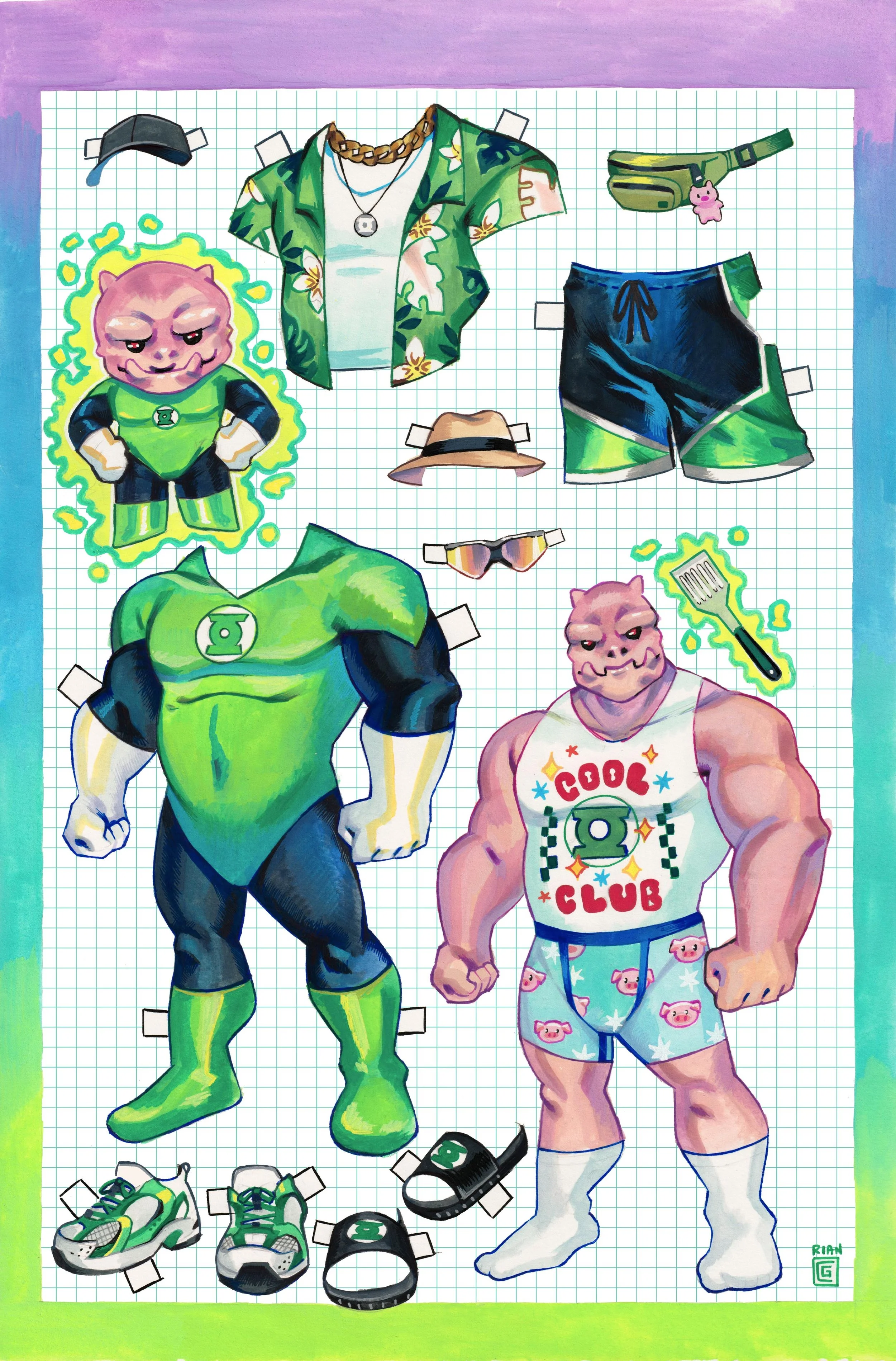 GREEN LANTERN CORPS #15 (Kilowog Paper Doll Cover)