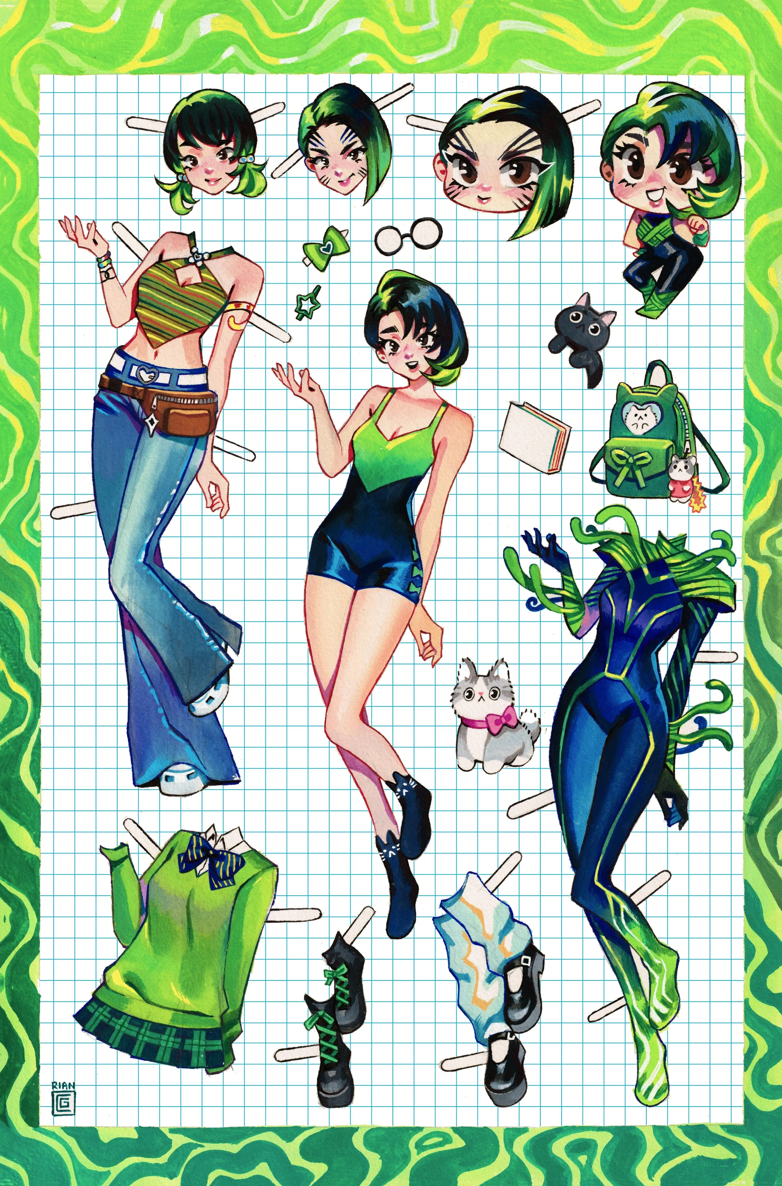 Birds of Prey #24 (Rian Gonzales Paper Doll Cover)