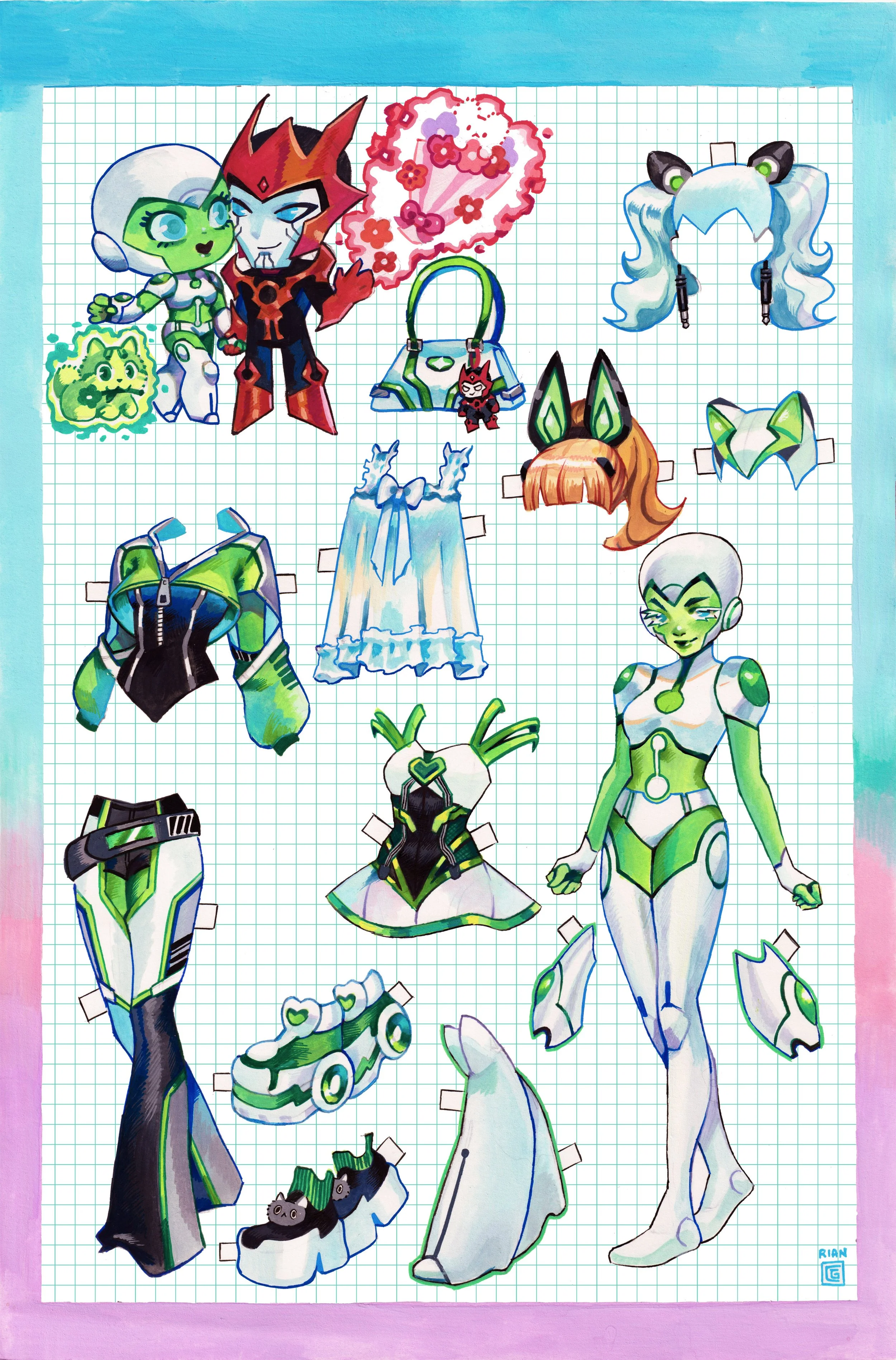 Green Lantern Corps Vol 4 #14 (Rian Gonzales Paper Doll Aya Variant)