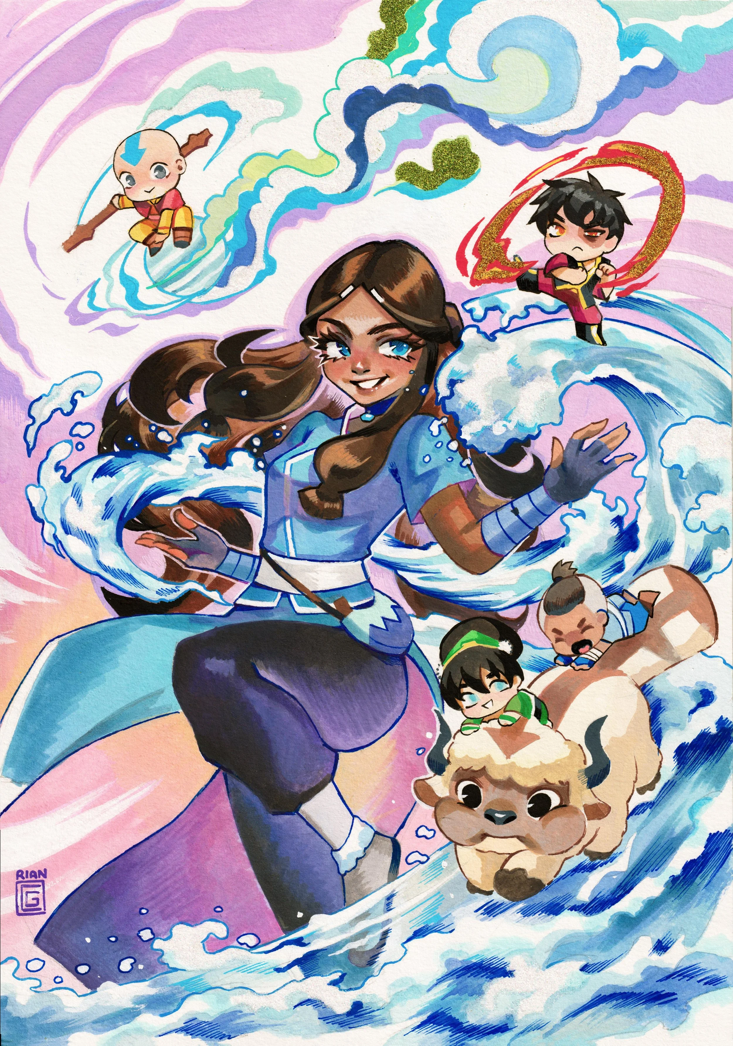 Katara and the Gaang (Cover Quality Commission)