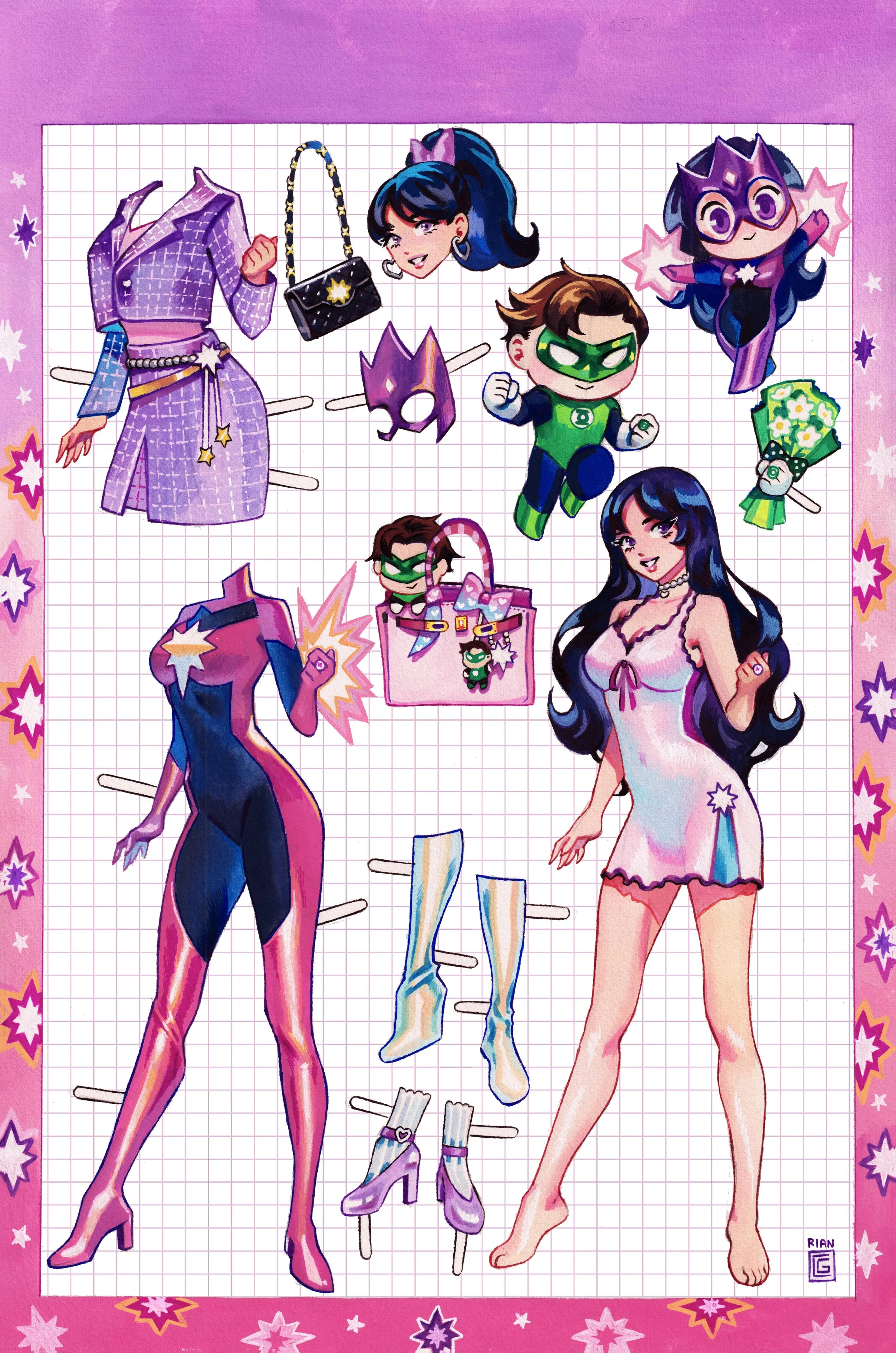 Green Lantern Corps #7 (Star Sapphire Paper Doll Cover)