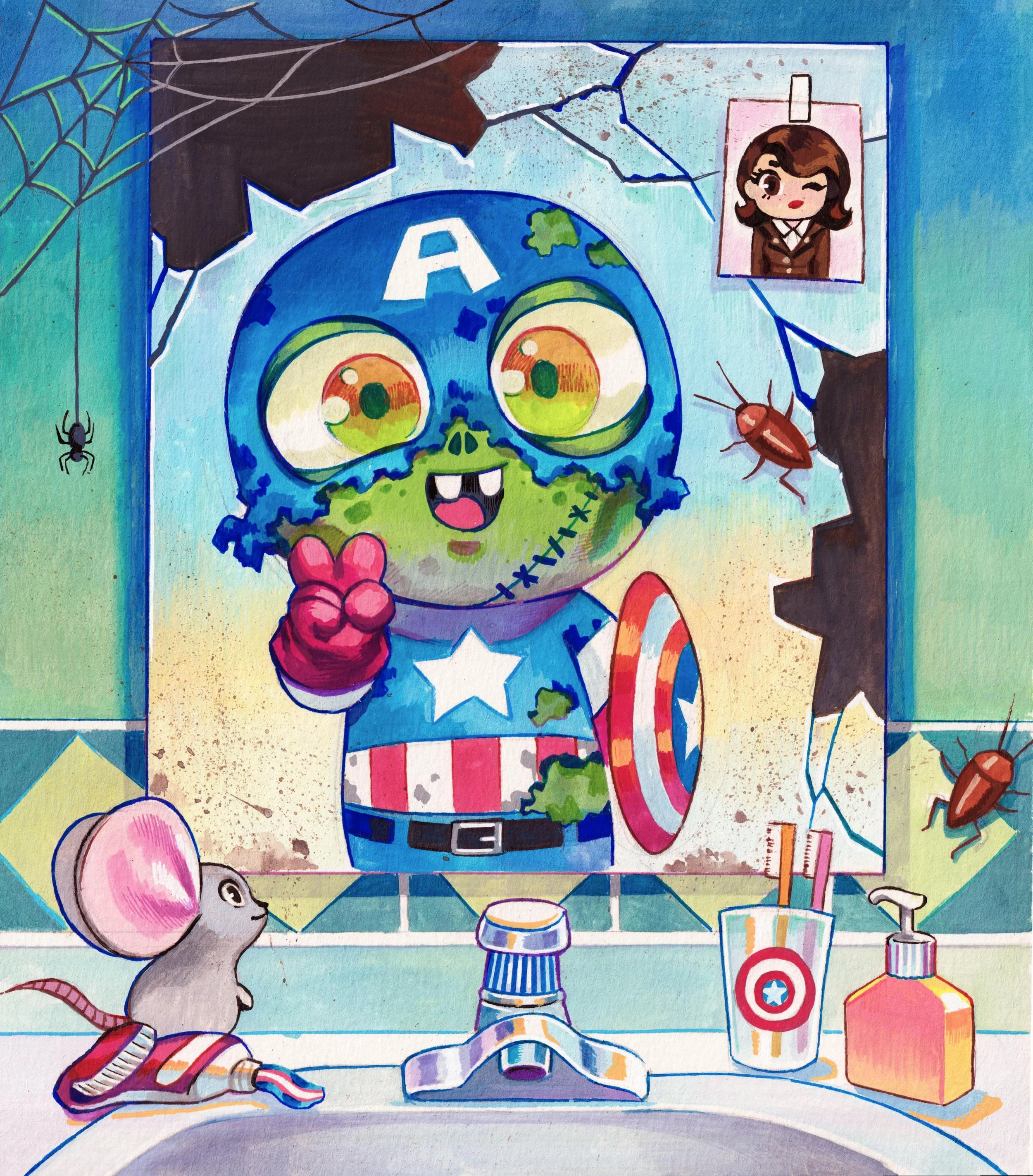 Chibi Zombie Colonel America (Rian Gonzales Variant)