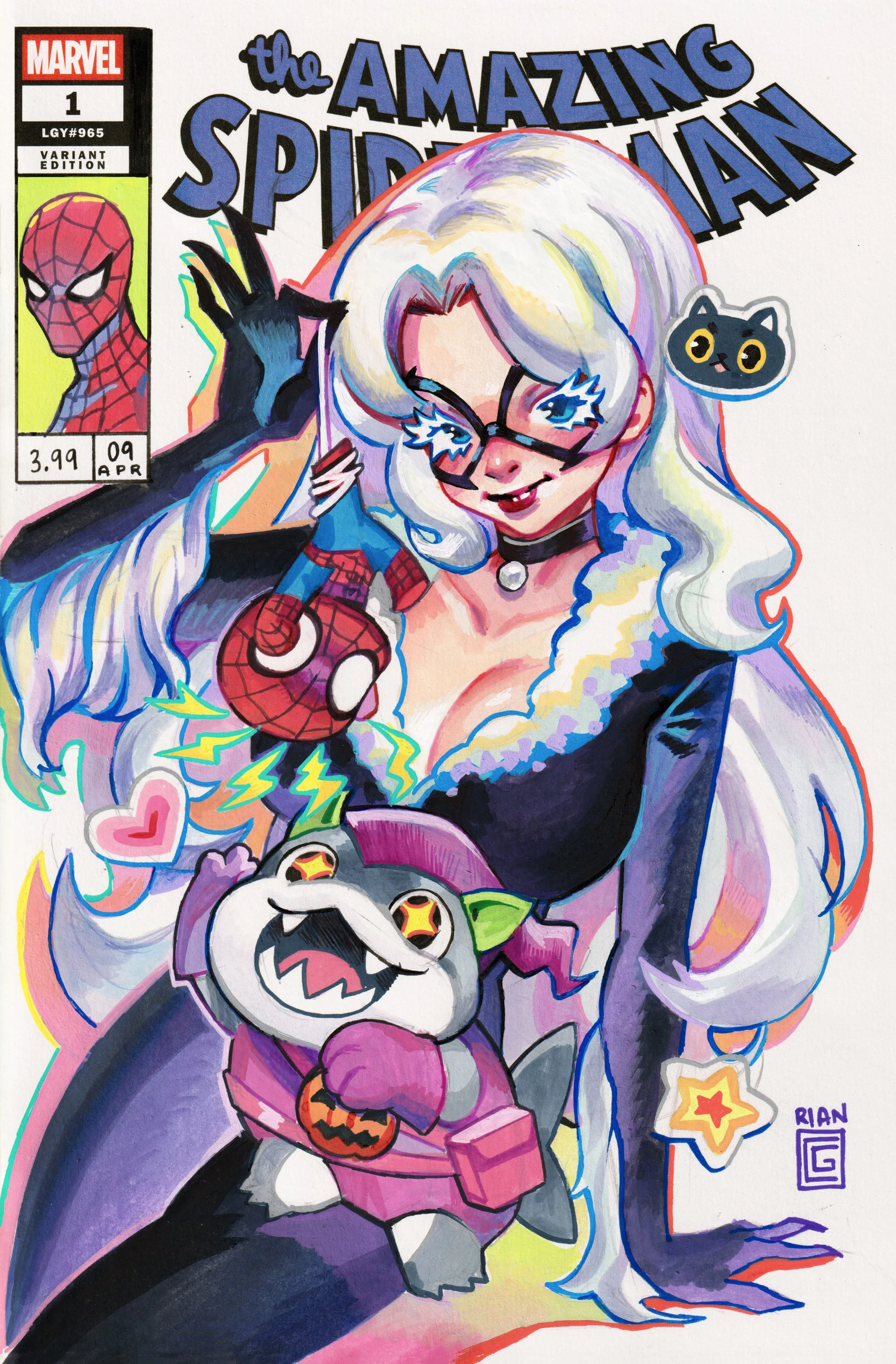 Black Cat Sketch Cover by Rian Gonzales