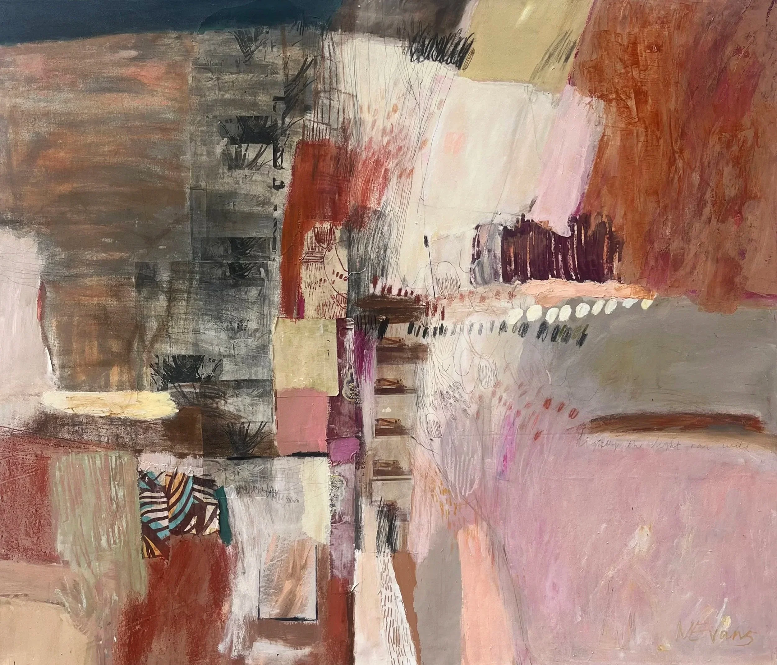 Daringness My Love, 2024, Mixed media and photo transfer on canvas - 146 x 125cm