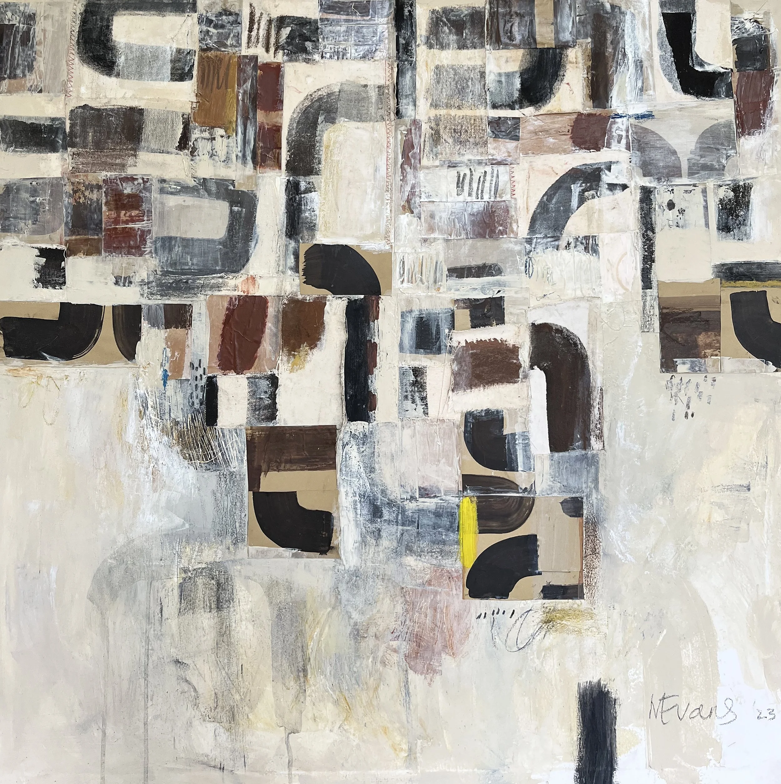 Recesses Of Mind, 2024, Mixed media and photo transfer on canvas - 195 x 156cm