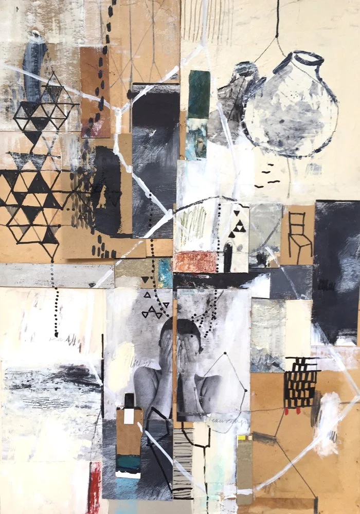 Being Her, 2019, Mixed media collage on paper 