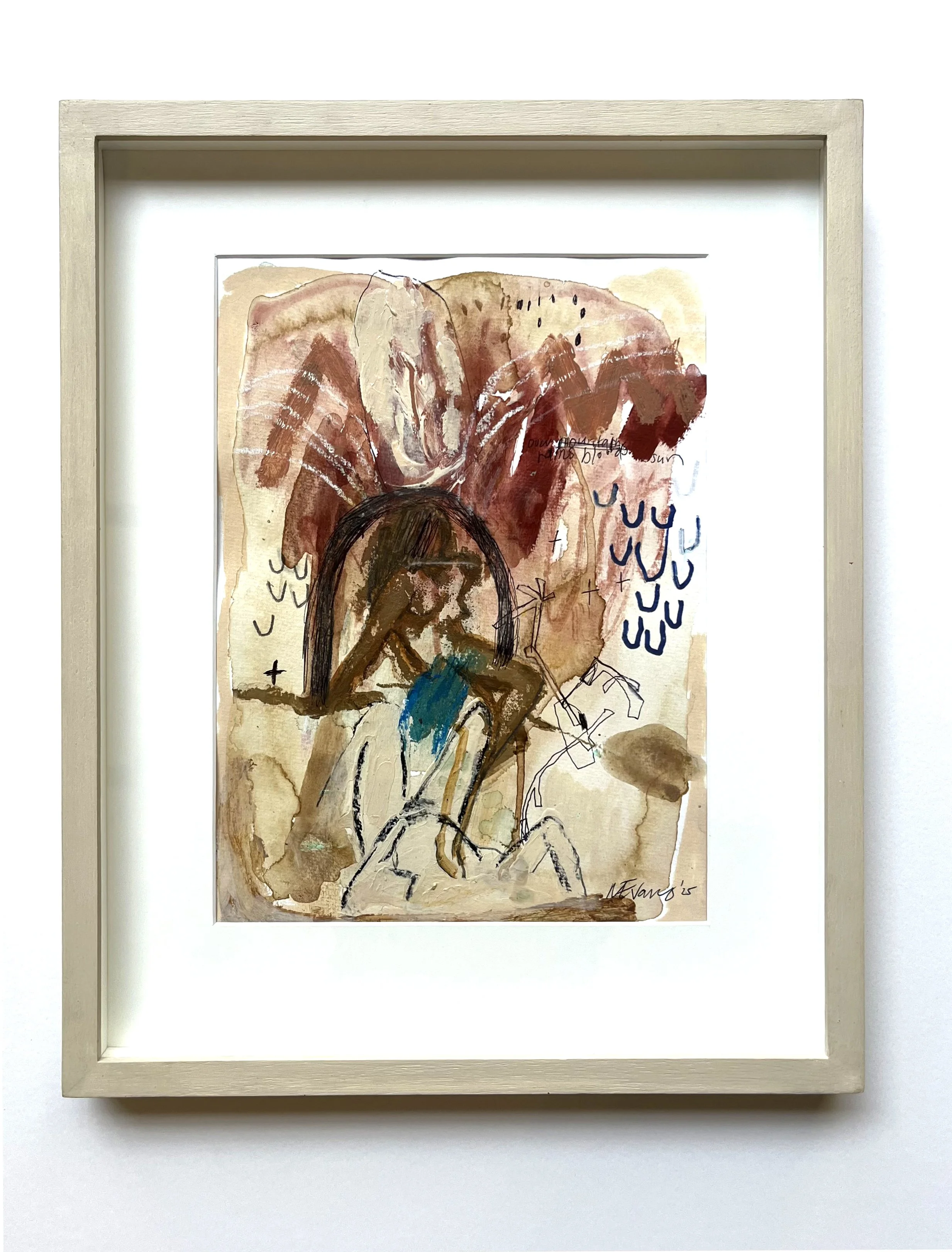 Yield, 2025, Acrylic, ink & water on hahnemuhle, 24cm x 32cm 