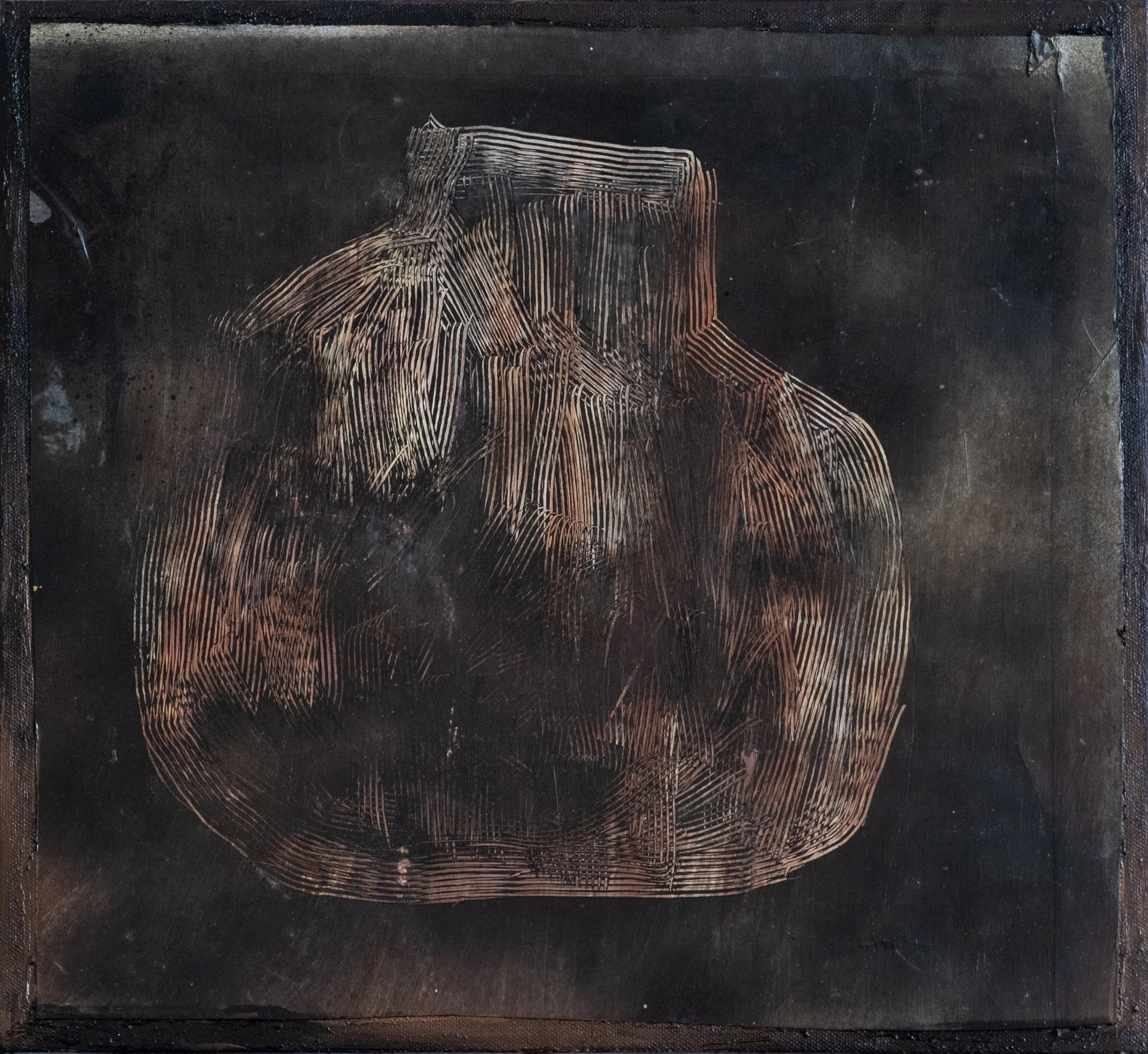 Earthed, 2025, Mixed media and photo transfer on canvas - 195 x 156cm 