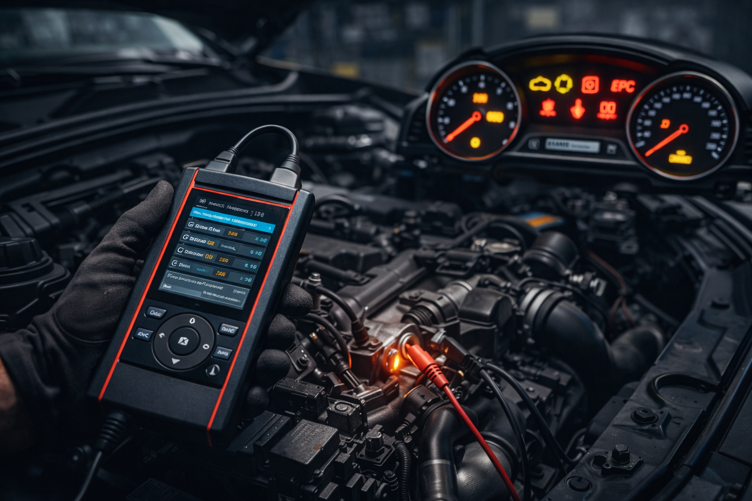 Motor y Luces de Advertencia