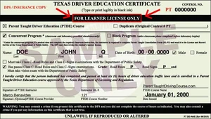 Which Texas DE-964 Certificate Do You Need? | University of Driving ...