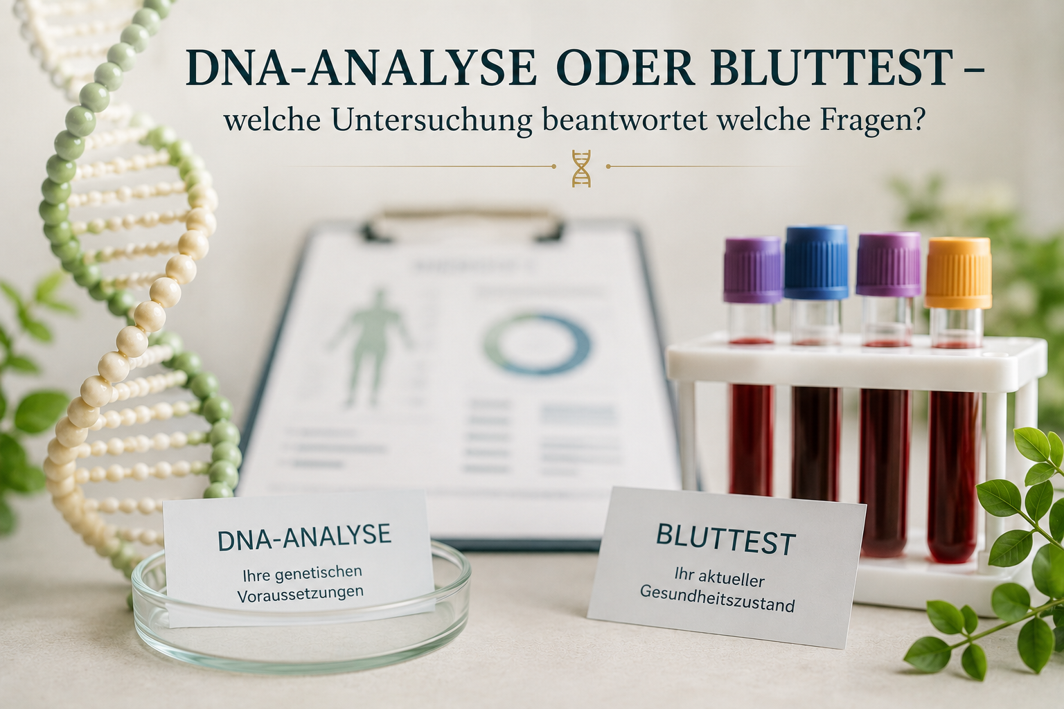 DNA-Analyse oder Bluttest – Welche Untersuchung beantwortet welche Fragen?