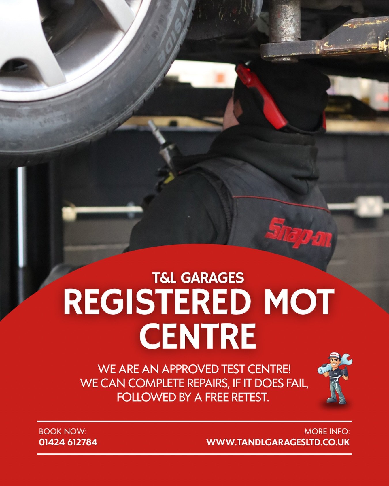 As a repairs garage and approved MOT Test Centre, we can do all of it in one visit &amp; save you a trip back! 

If your vehicle fails, and you get it repaired by our team, we&rsquo;ll give the retest for FREE! To book, either give us a call or pop b