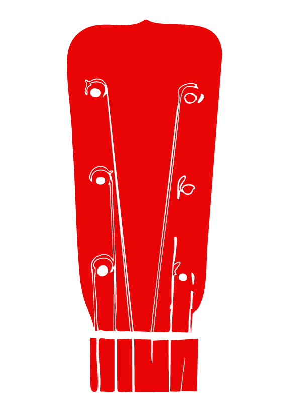 Ilustración estilizada de un pincel con cerdas rojas y detalles blancos, en estilo artístico minimalista.