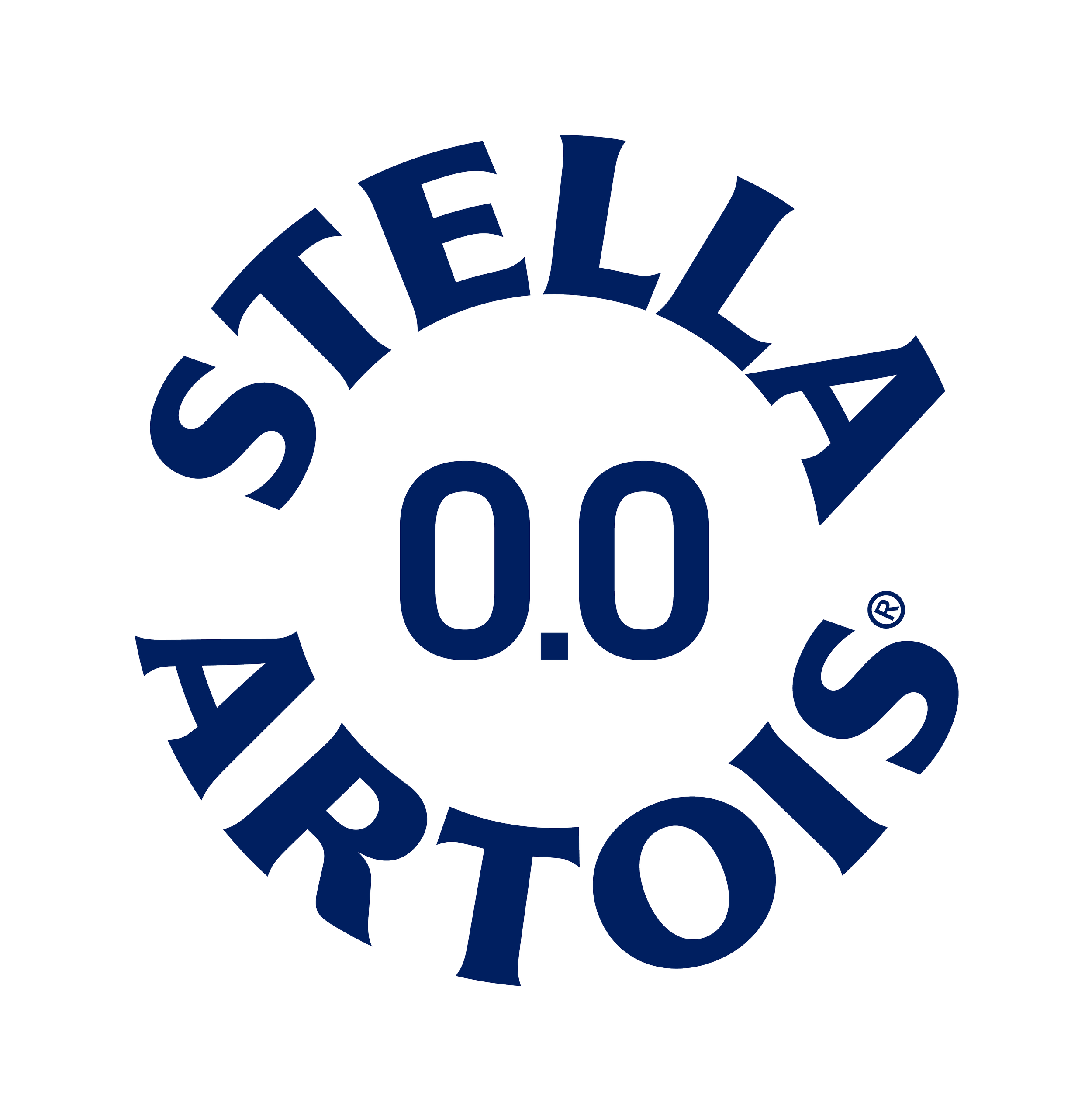 Tesla logo in dark blue color on black background.