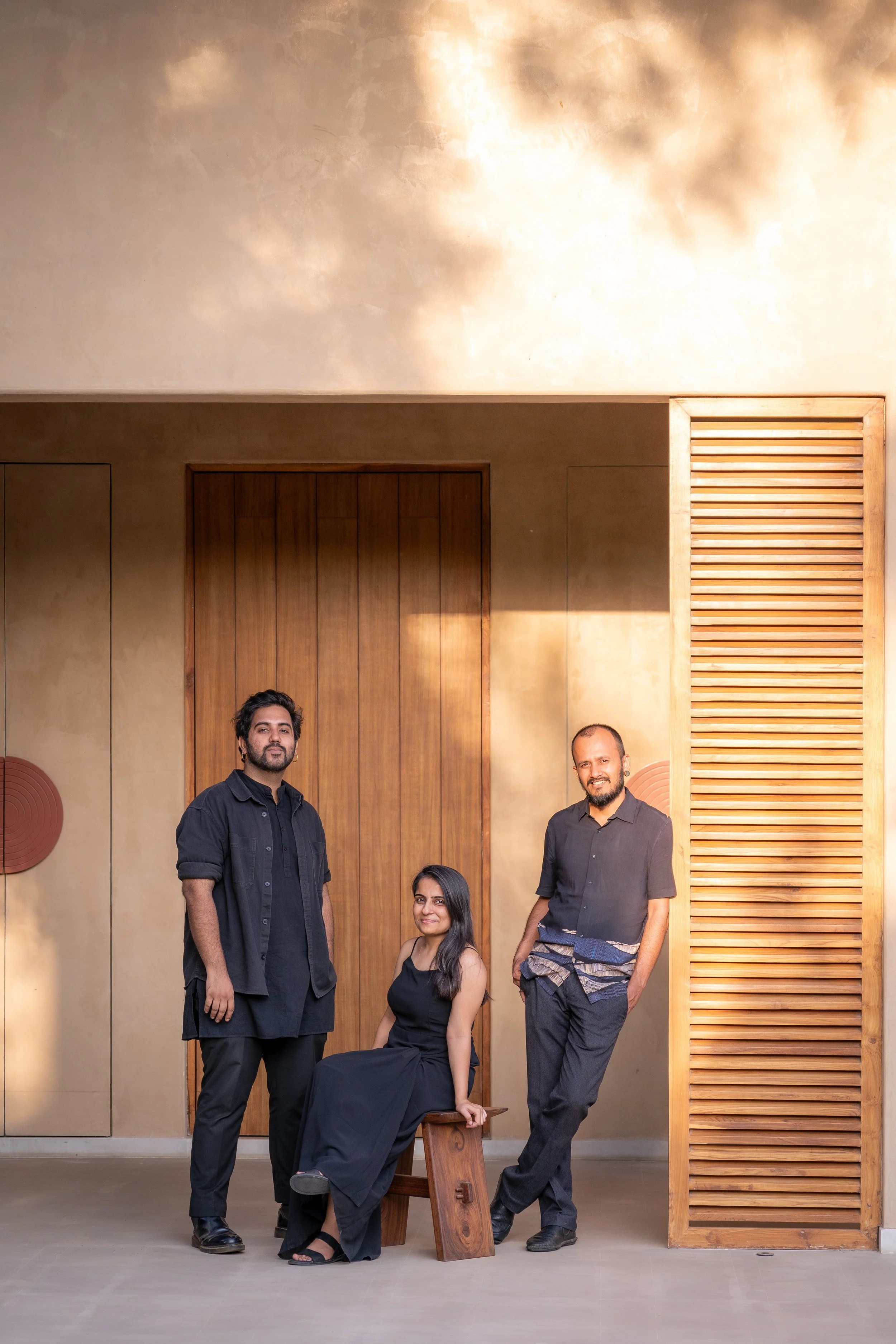 Studio Dashline founders: Dheeraj Bajaj, Pranav Dakoria and Shriya Sohi