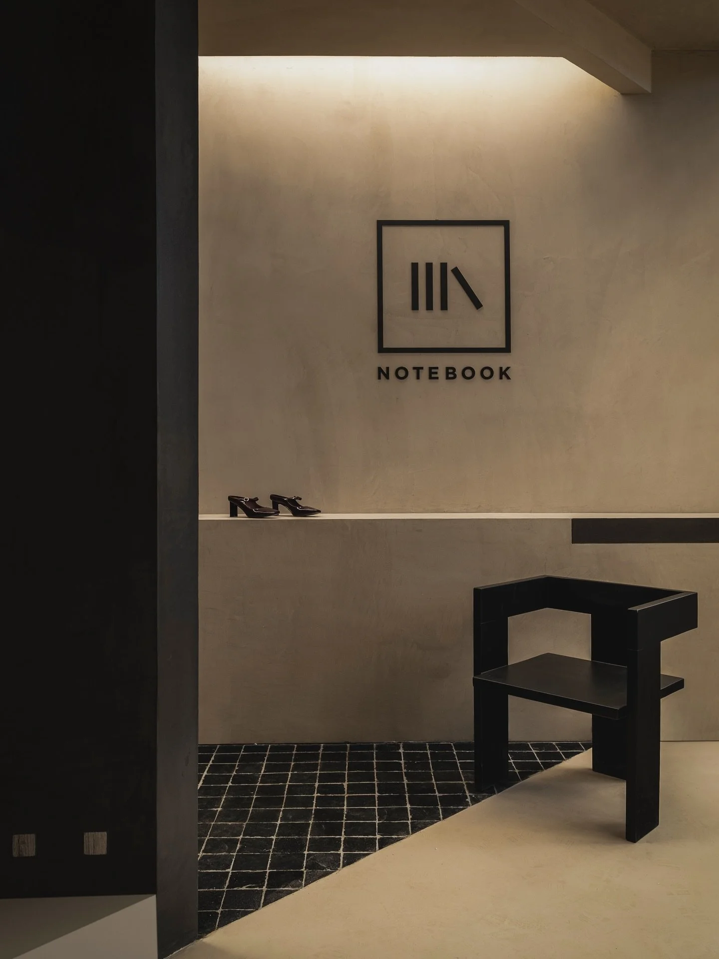 NOTEBOOK | Retail Store 

@notebook.official by @studiodashline at Dhan Mill, New Delhi 

A retail space imagined like a quiet editorial. The store unfolds as a sequence of pages, where movement becomes narrative and clothing is experienced with calm