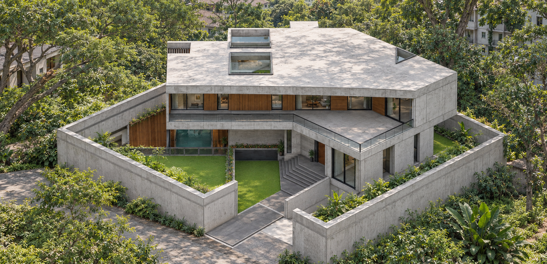 Bangalore Concrete House in Lush Terrain.png