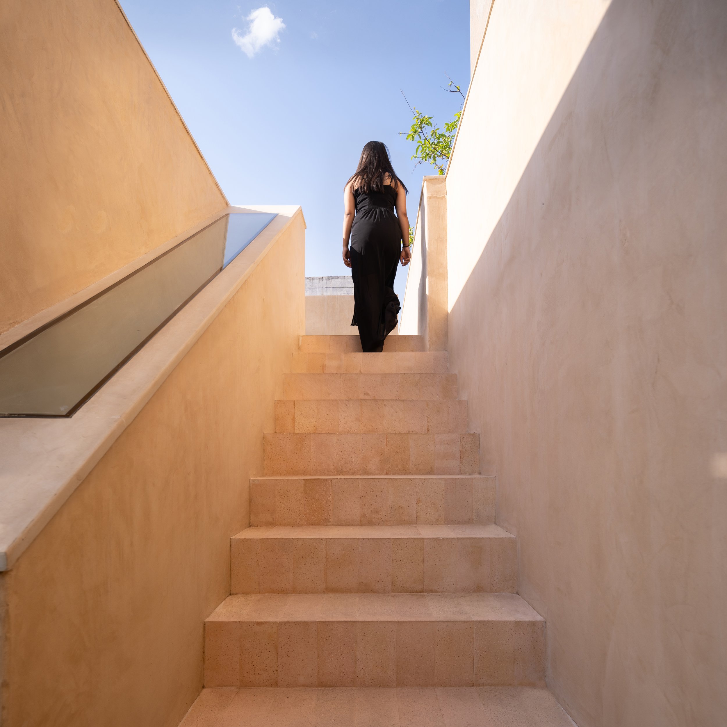 Terra Casa in Gwalior: staircase leading to the terrace