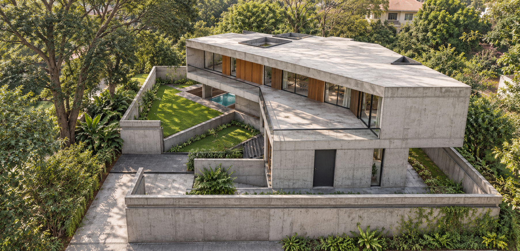 Angular Concrete House Amid Bangalore Greenery.png