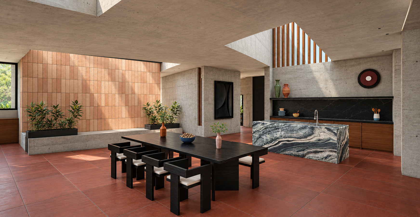 Warm Brutalist Dining Interior in Madurai-5.png