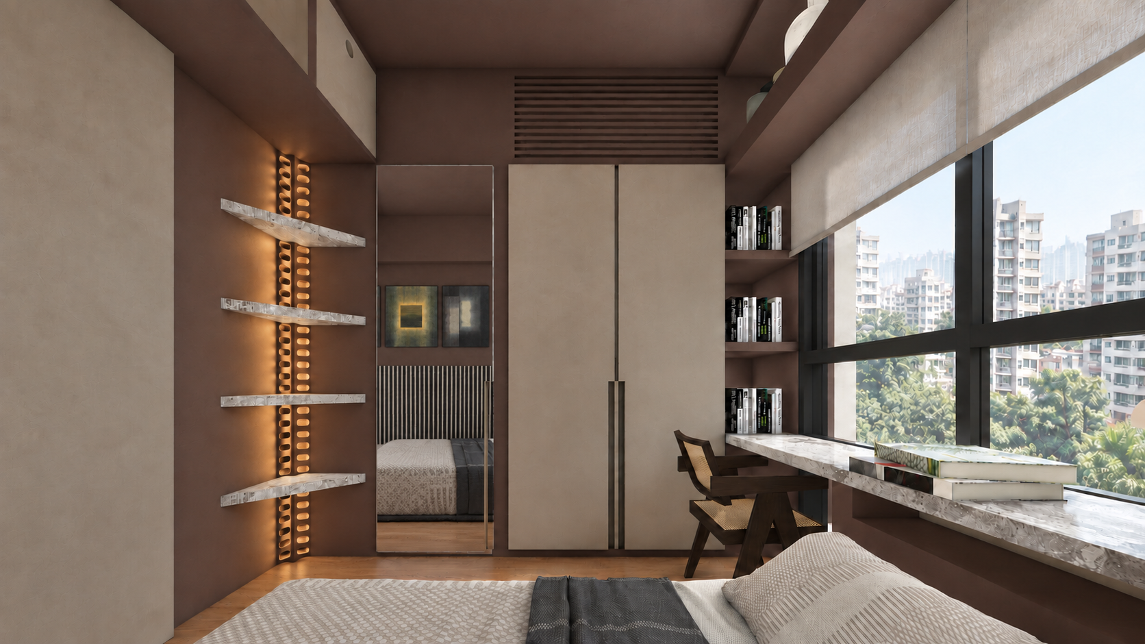 Bedroom Mirror with Warm Corner Shelves-2.png