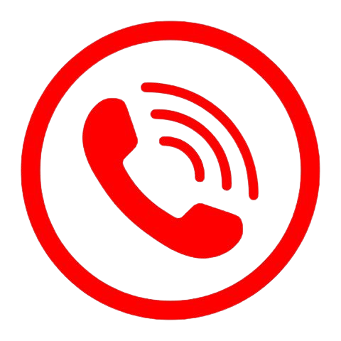 Red phone receiver inside a circle with a slash, indicating no phone calls or phone service.