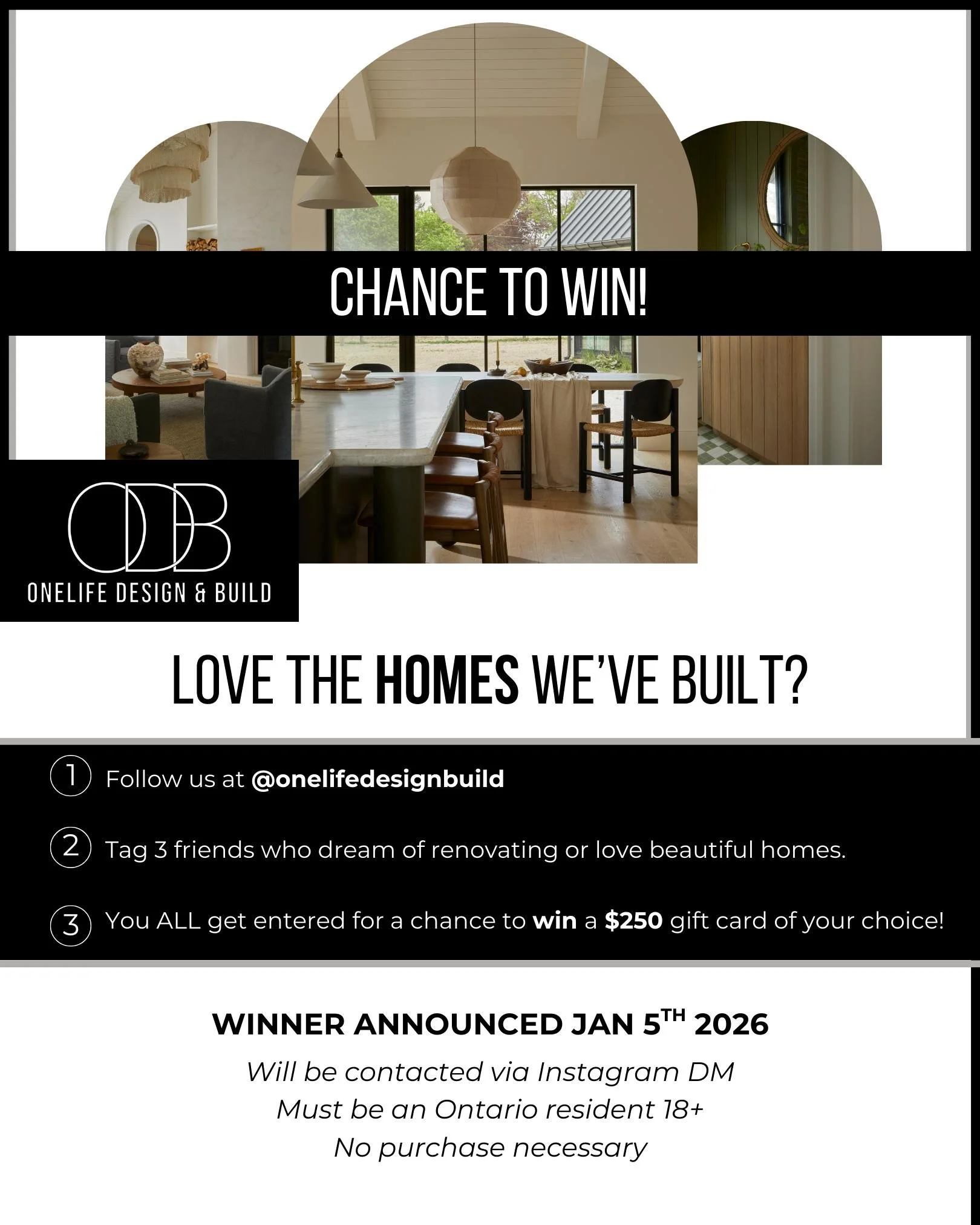 To celebrate an incredible year of building spaces we&rsquo;re proud of &mdash; and a community we&rsquo;re grateful for &mdash; we&rsquo;re giving back with a $250 gift card to a location of your choice to help you elevate your space!

HOW TO ENTER: