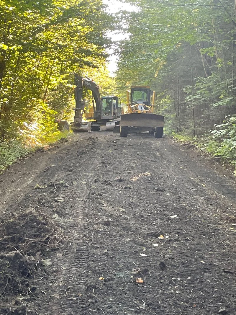 DURING: Don working the trail surface.