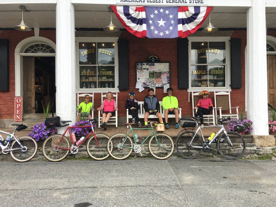 Not even 5 miles into the ride, cyclists are already eating smoked cheese and pepperoni at The Brick Store in Bath. This is the oldest general store in the USA
