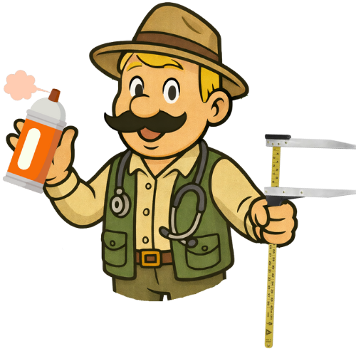 Multfilmu varonis, tērpies kā parka uzraugs vai pētnieks, vienā rokā turot krāsas balonu, otrā – mērīšanas instrumentu, galvā cepuri un vestīti, kaklā stetoskopu.