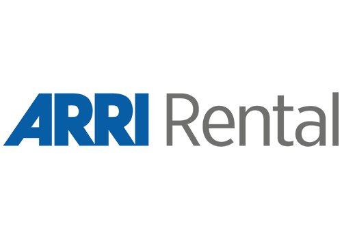 Logo von ARRI Rental in blauer und grauer Schrift