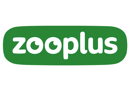 Das Logo eines Unternehmens namens 'zooplus' auf grünem Hintergrund.