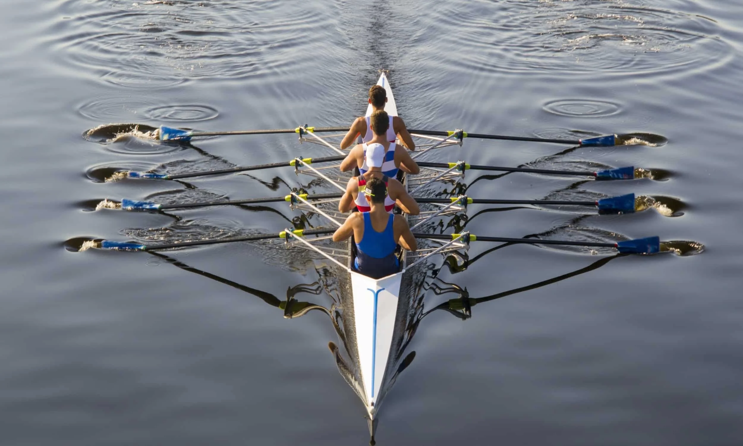 Rowing on Italian lake