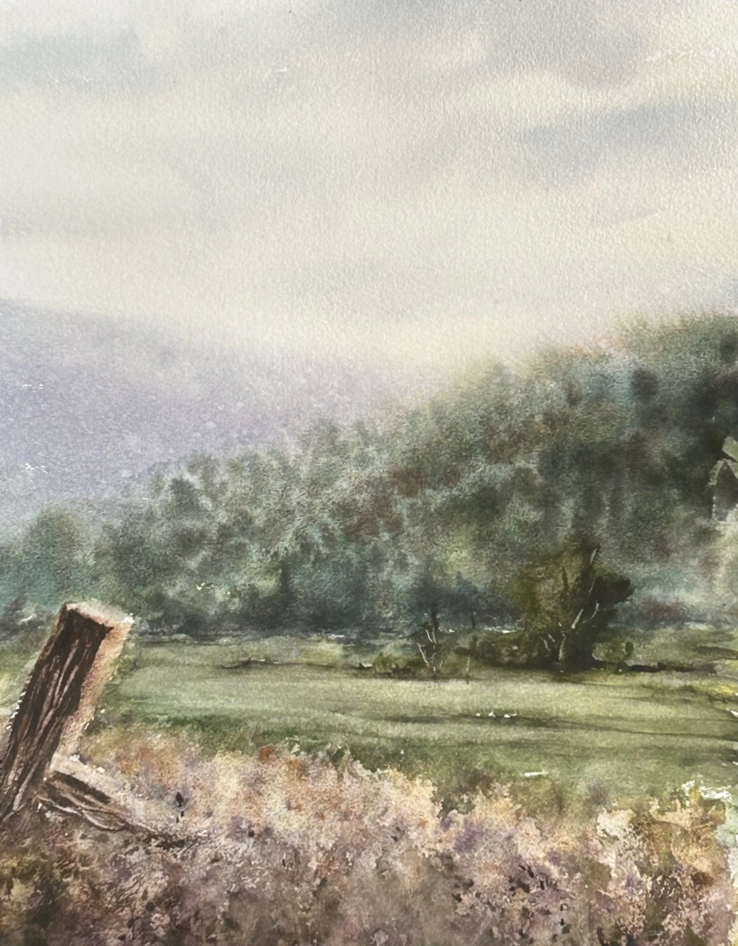 ‘Standing post’. Watercolor on paper. Approx 11x14 2024