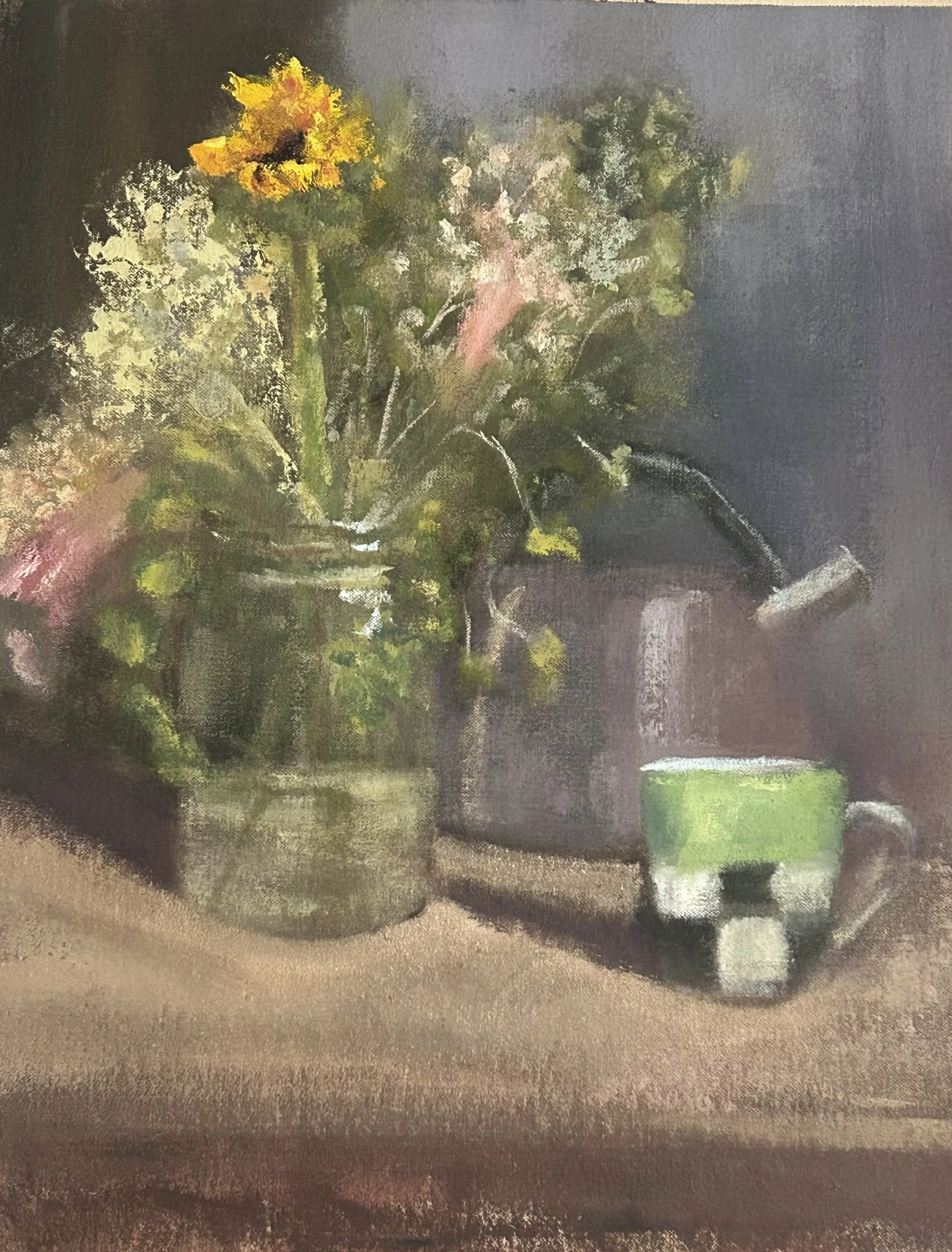 ‘Wild sunflower with coffee cup’