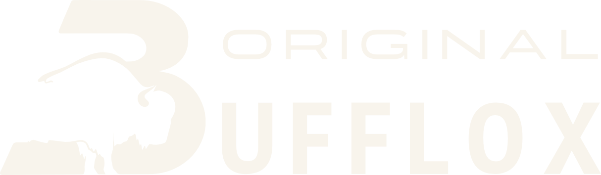 Logo with a large number 3 and an outline of a buffalo, with the words 'Original Juflox'.
