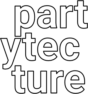Partytecture Logo white on black