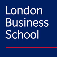 Logo der London Business School auf dunklem Hintergrund