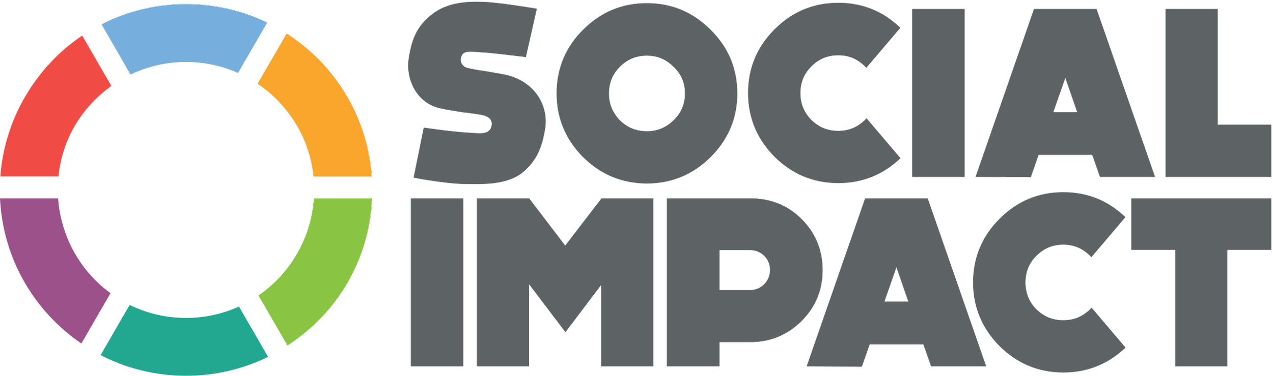 Das Logo des Social Impact Incubator, bestehend aus einem bunten Kreis und grauem Text.