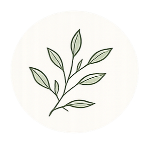 Illustration of a branch with several elongated green leaves.
